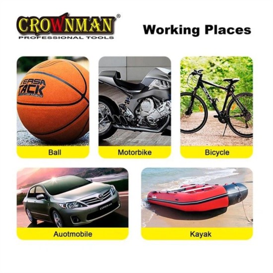 Τρόμπα μίνι αυτοκινήτου με καλώδιο αναπτήρα 12V / 100PSI / 15.5lt / min - CROWNMAN