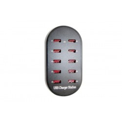 Φορτιστής με είσοδο 230V έξοδο 5VDC με 10 θύρες USB - adeleq