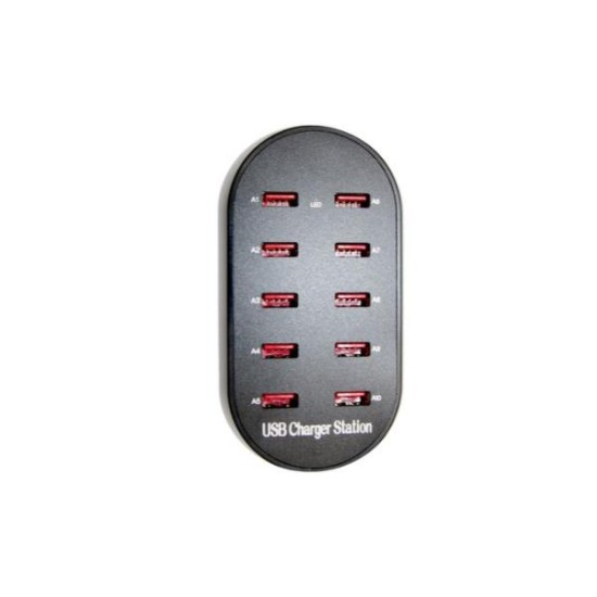 Φορτιστής με είσοδο 230V έξοδο 5VDC με 10 θύρες USB - adeleq