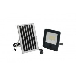 Ηλιακός Προβολέας LED 100W  Mε Aνιχνευτή Κίνησης Υπερύθρων + Φωτοκύταρρο ημέρας νύχτας  1000lm 4000k γραφίτης- Adeleq 