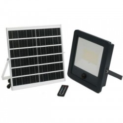 Ηλιακός Προβολέας LED 300W  Mε Aνιχνευτή Κίνησης Υπερύθρων + Φωτοκύταρρο ημέρας νύχτας  3000lm 4000k γραφίτης- Adeleq 
