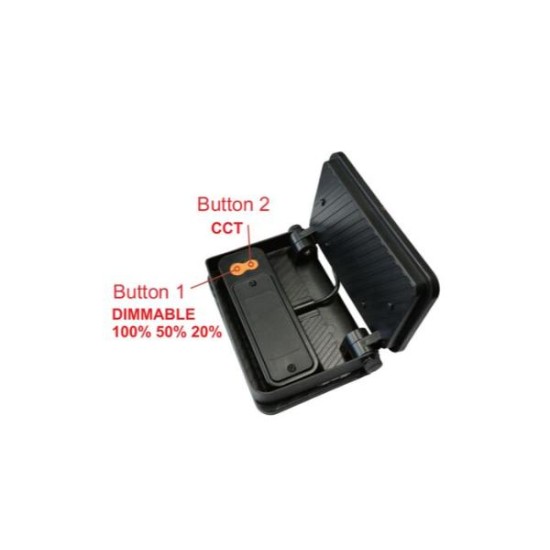 Ηλιακός Προβολέας LED 8W  Mε Aνιχνευτή Κίνησης Υπερύθρων + Φωτοκύταρρο ημέρας νύχτας  1200lm 3CCT Μάυρος - Adeleq 