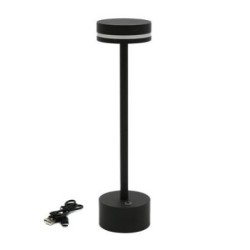 Φωτιστικό LED επαναφορτιζόμενο 2W 5VDC CCT Dimmable Μάυρο - adeleq