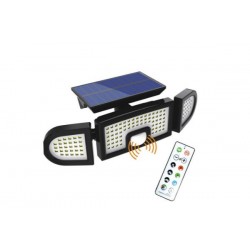 Ηλιακός Προβολέας.3Πλός LED Mε Aνιχνευτή Κίνησης.Υπέρ.+ CNTROL700lm 4000K Μάυρος - Adeleq 