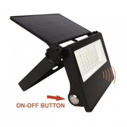 Ηλιακός.Προβολέας.LED Με Ανιχνευτή.Κίνησης Μικροκυμμάτων & Φωτοκύτταρο 900lm 4000K Μάυρος- Adeleq 
