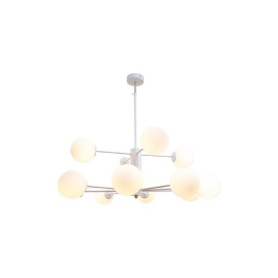 Pendant light made in black metal and opal glass 3XG9 D:45cm (5315-3) - INLIGHT