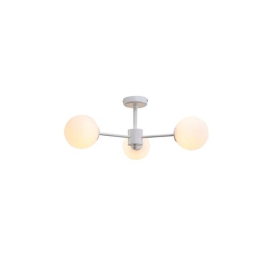 Pendant light made in black metal and opal glass 3XG9 D:45cm (5016-3) - INLIGHT