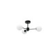 Pendant light made in black metal and opal glass 3XG9 D:45cm (5016-3) - INLIGHT