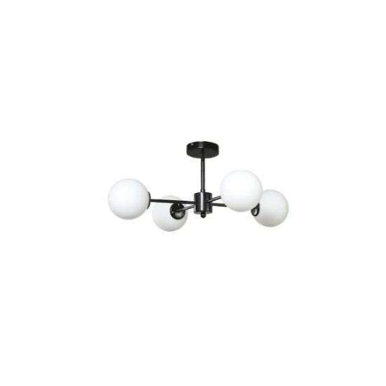 Pendant light made in black metal and opal glass 3XG9 D:45cm (5016-3) - INLIGHT