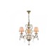 Pendant light made beige metal crystals & fabric shades 3XE14 D:50cm (5276-3) - INLIGHT