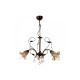 Pendant light made in brass metal crystal and glasses 3XE14 D:60cm (5300-3-BR) inlight