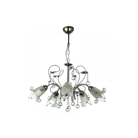 Pendant light made in brass metal crystal and glasses 3XE14 D:60cm (5300-3-BR) inlight