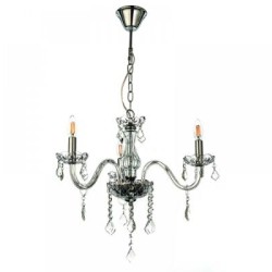 Κρεμαστό φωτιστικό από διάφανο γυαλί και κρύσταλλα 3XE14 D:55cm (5314-3-CLEAR) - INLIGHT