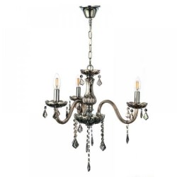 Κρεμαστό φωτιστικό από φιμέ γυαλί και κρύσταλλα 3XE14 D:55cm (5314-3-FIME) - INLIGHT