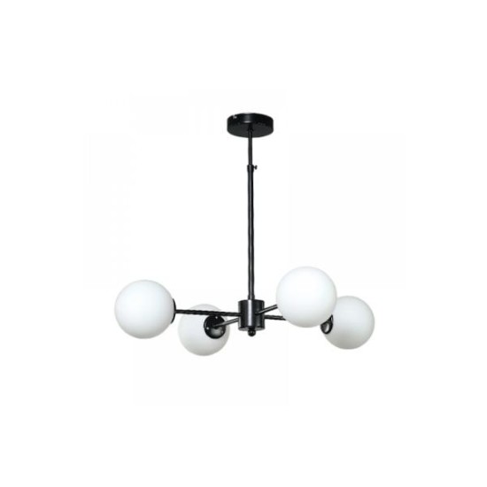 Pendant light made in black metal and opal glass 3XG9 D:45cm (5315-3) - INLIGHT