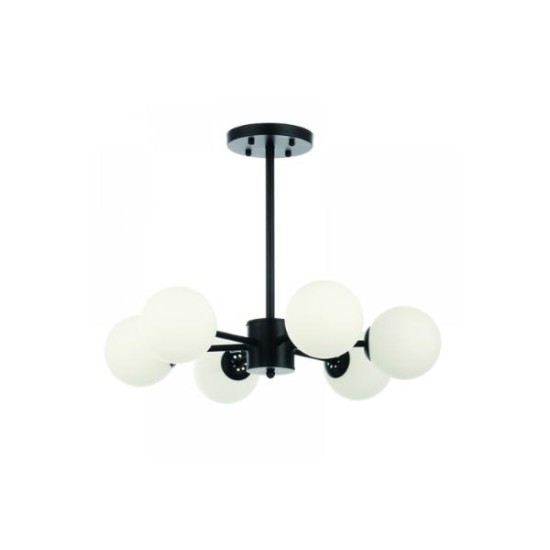 Pendant light made in black metal and opal glass 3XG9 D:45cm (5315-3) - INLIGHT