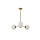 Pendant light made in golden aluminium, and opal glass  3XG9 D:45cm (5316-3) - INLIGHT