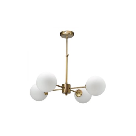 Pendant light made in golden aluminium, and opal glass  3XG9 D:45cm (5316-3) - INLIGHT