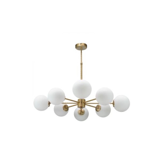 Pendant light made in golden aluminium, and opal glass  3XG9 D:45cm (5316-3) - INLIGHT