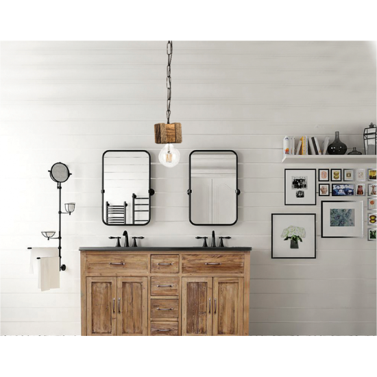 Κρεμαστό φωτιστικό από ξύλο και σχοινί 1XE27 D:10cm (5318-1) - INLIGHT