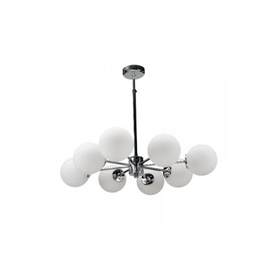 Pendant light made in golden aluminium, and opal glass  3XG9 D:45cm (5316-3) - INLIGHT