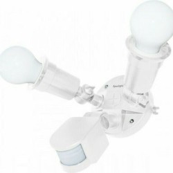 Φωτιστικό επίτοιχο διπλό λευκό 2Χ150W + Ανιχνευτή κίνησης - 5607 - spot light 