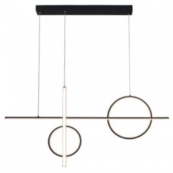 Κρεμαστό φωτιστικό LED 45W 3CCT απο μάυρο αλουμίνιο και ακρυλικό 100cm (6043- Black) - INLIGHT