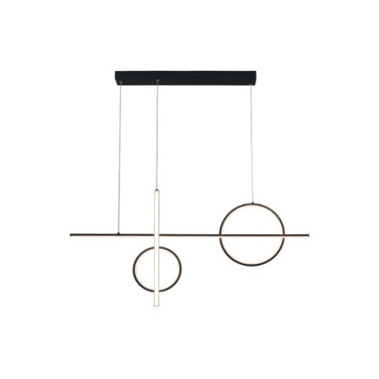 Κρεμαστό φωτιστικό LED 45W 3CCT απο μάυρο αλουμίνιο και ακρυλικό 100cm (6043- Black) - INLIGHT