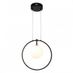 Κρεμαστό φωτιστικό LED 14W 3000K και 1XG9 σε μαύρο χρώμα D:30cm (6061-BL) - INLIGHT