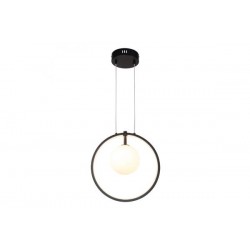 Κρεμαστό φωτιστικό LED 14W 3000K και 1XG9 σε μαύρο χρώμα D:30cm (6061-BL) - INLIGHT