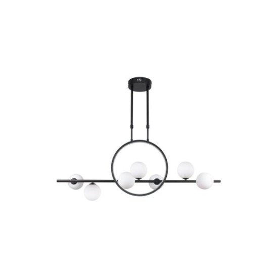 Κρεμαστό φωτιστικό LED 14W 3000K και 7XG9 σε μαύρο χρώμα D:100cm (6062-BL) - INLIGHT