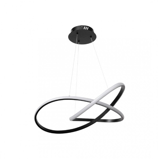 Κρεμαστό φωτιστικό LED 45W 3CCT απο μάυρο αλουμίνιο και ακρυλικό 60cm (6081- Black) - INLIGHT