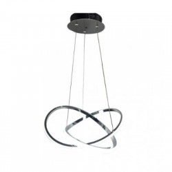 Κρεμαστό φωτιστικό LED 45W 3CCT απο χρώμιο αλουμίνιο και ακρυλικό 60cm (6082- Chrome) - INLIGHT