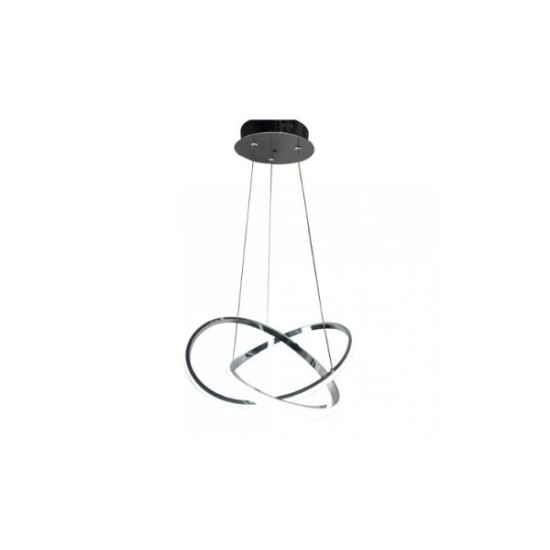 Κρεμαστό φωτιστικό LED 45W 3CCT απο χρώμιο αλουμίνιο και ακρυλικό 60cm (6082- Chrome) - INLIGHT