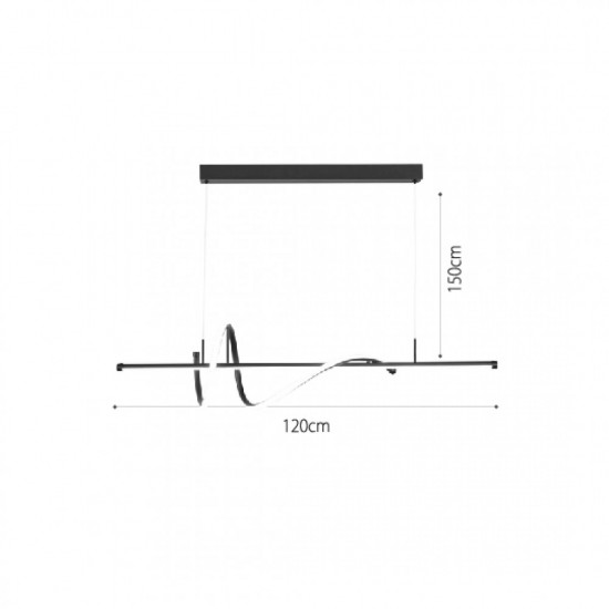 Κρεμαστό φωτιστικό LED 40W 3CCT απο μάυρο αλουμίνιο & Ακρυλικό (6083-Black) - INLIGHT