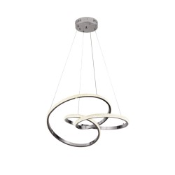 Κρεμαστό φωτιστικό LED 40W 3CCT απο χρώμιο μέταλλο και ακρυλικό D:45cm (6092-B-Chrome) - INLIGHT