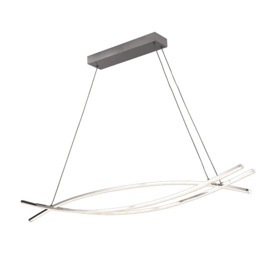 Κρεμαστό φωτιστικό LED 50W 3CCT απο χρώμιο μέταλλο και ακρυλικό 120cm  (6093- Chrome) - INLIGHT