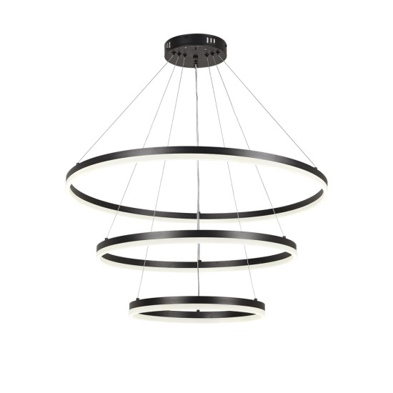 LED pendant light LED 60W 3CCT (by switch on base) D:60cm (6095-A-Black) - INLIGHT