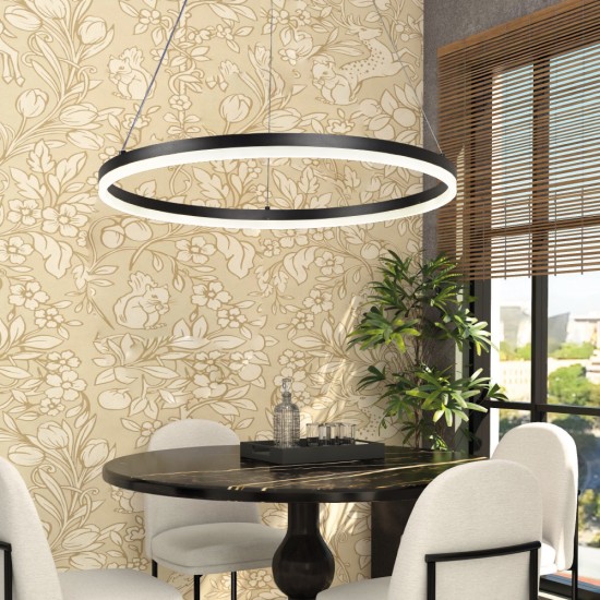 LED pendant light LED 30W 3CCT (by switch on base) D:60cm (6095-C-Black) - INLIGHT