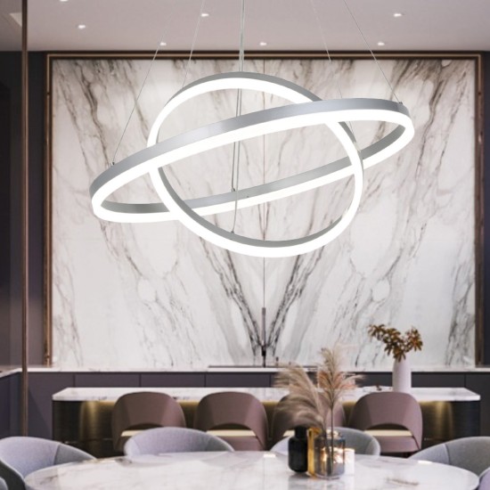 LED pendant light LED 58W 3CCT (by switch on base) D:60cm (6095-B-Black) - INLIGHT