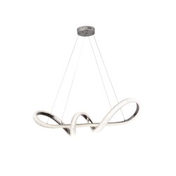 Κρεμαστό φωτιστικό LED 40W 3CCT απο χρώμιο μέταλλο και ακρυλικό 120cm  (6099- Chrome) - INLIGHT