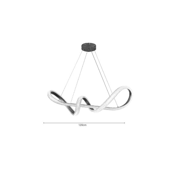 Κρεμαστό φωτιστικό LED 40W 3CCT απο χρώμιο μέταλλο και ακρυλικό 120cm  (6099- Chrome) - INLIGHT