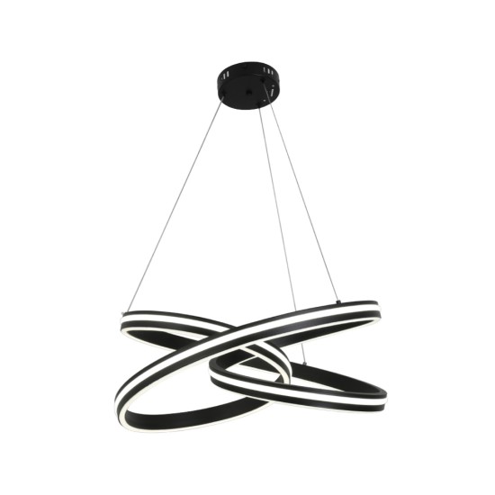 Κρεμαστό φωτιστικό LED 70W 3CCT απο μάυρο αλουμίνιο & Ακρυλικό (6105-Black) - INLIGHT