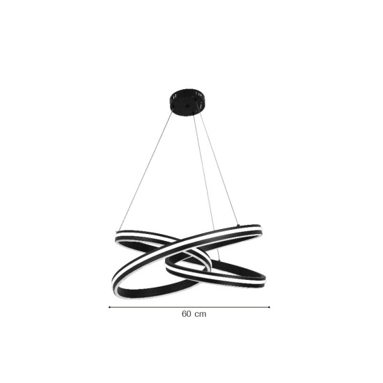 Κρεμαστό φωτιστικό LED 70W 3CCT απο μάυρο αλουμίνιο & Ακρυλικό (6105-Black) - INLIGHT