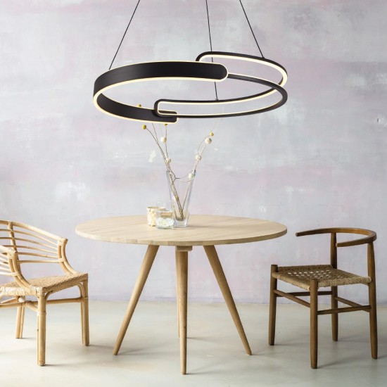 LED pendant light LED 50W 3CCT (by switch on base) D:60cm (6107-Black) - INLIGHT