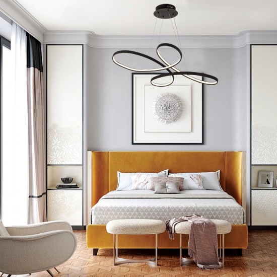 Κρεμαστό φωτιστικό LED 56W 3CCT απο μάυρο αλουμίνιο και ακρυλικό 100cm (6150- Black) - INLIGHT