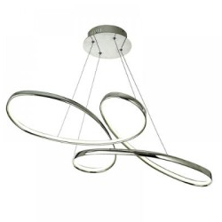 Κρεμαστό φωτιστικό LED 56W 3CCT απο χρώμιο αλουμίνιο και ακρυλικό 100cm (6151- Chrome) - INLIGHT