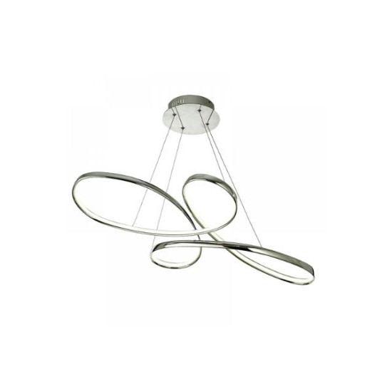 Κρεμαστό φωτιστικό LED 56W 3CCT απο χρώμιο αλουμίνιο και ακρυλικό 100cm (6151- Chrome) - INLIGHT