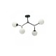 Pendant light made in black metal and opal glass 2XE27 D:40cm (6167-2-GL) - INLIGHT