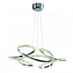 Κρεμαστό φωτιστικό LED 52W 4000k απο χρώμιο μέταλλο και κρύσταλλο D60cm  (6181- Chrome) - INLIGHT